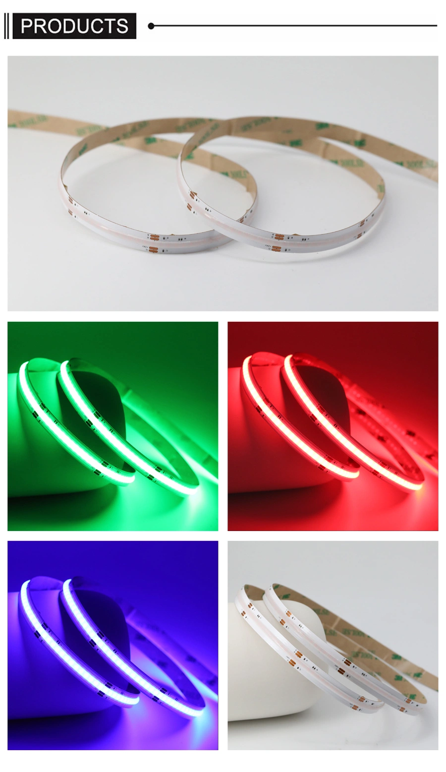 Indoor High Quality 24V 840LED/M Waterproof IP67 IP68 RGB COB Smart LED Light Strip